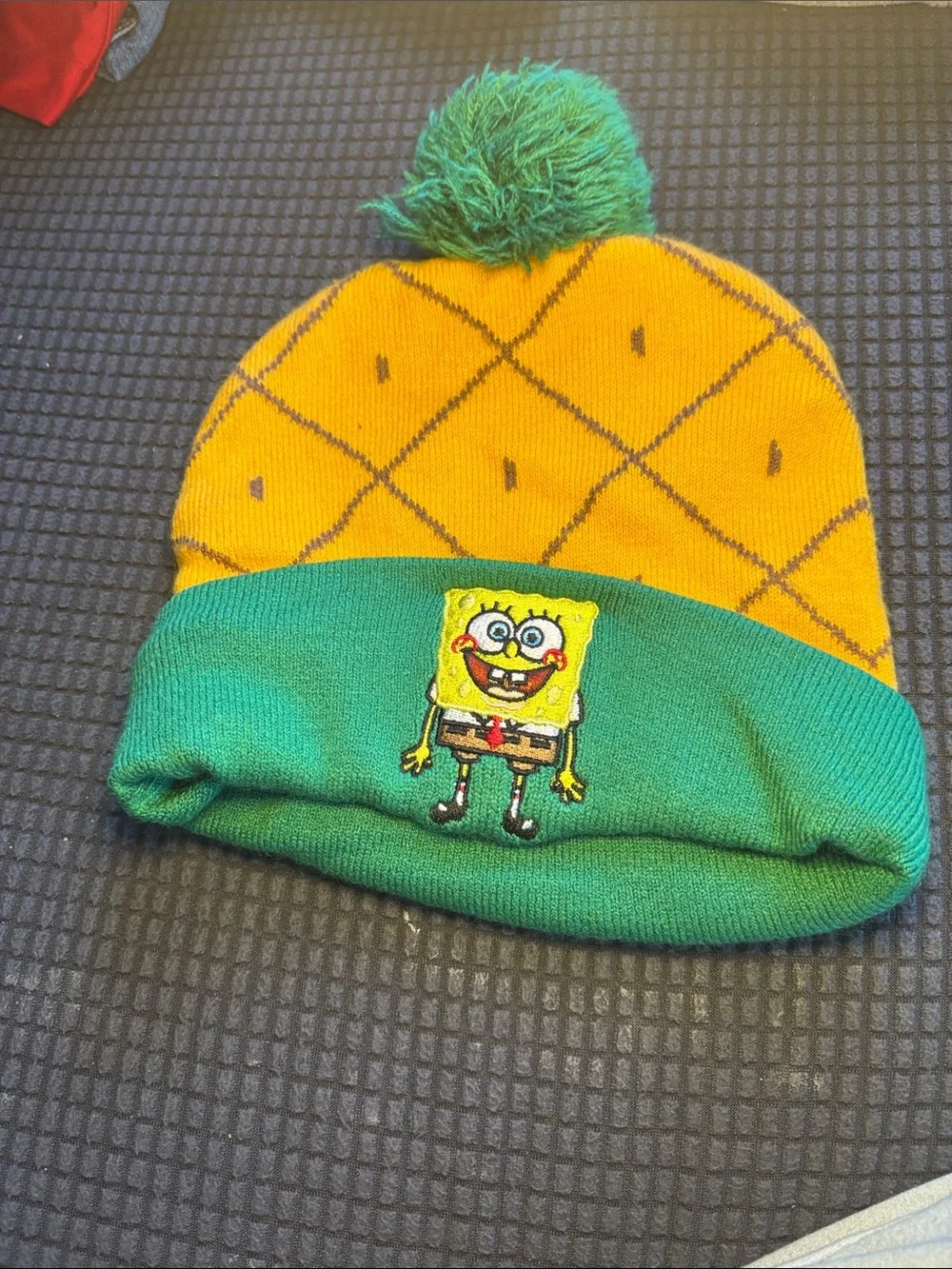 SpongeBob Pineapple Pom Beanie - Yellow & Green
